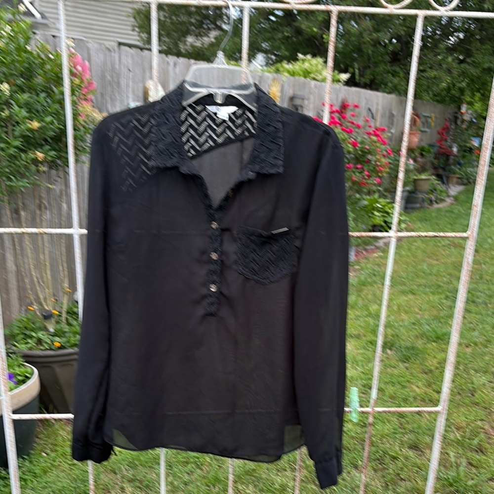 Volcom Black polyester qtr  Button Down Shirt